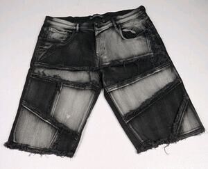 Legendary Status Men Size 38 Black Distressed Denim Jean Shorts